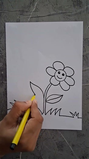 Easy Sunflower Drawing | Easy Scenery Drawing | Flower design #flower #design #sunflower #drawing