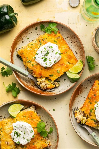 This Chile Relleno Casserole recipe features layers of poblano peppers, ground beef, Greek yogurt, and cheese, offering a blend of savory and spicy flavors with melty cheese and a creamy texture. This is the perfect, gluten-free and easy casserole for busy weeknights or make-ahead dinners!✨Recipe Here: https://healthylittlepeach.com/healthier-chile-relleno-casserole/#casserole #casserolerecipe #cookingvideo #summerrecipes #glutenfreerecipes #easyrecipeideas #glutenfreerecipe #chilerelleno #mexic