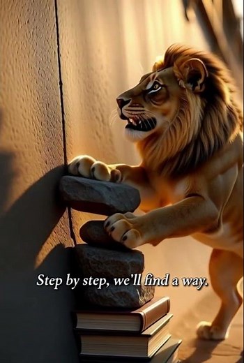 Small Wins: Lion's Journey to Overcome the Wall 🦁💪