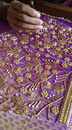 Heavy Aari Work Blouse Design. #shorts #viral #blouse #fashion