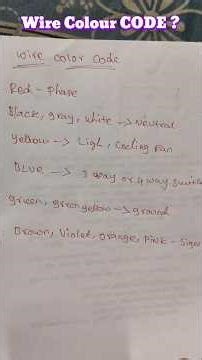 Wire Colour Code Explained in 2min | All electrical Components Tamil