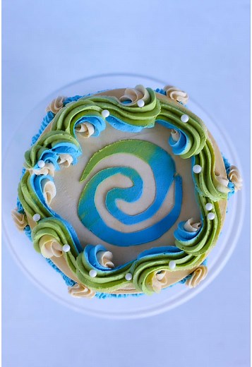 Moana Cake 🌊💚🏝️ 🩵 Moana is one of my favorite disney movies because both my sons loved it and we rewatched it more than I can remember. It bring back so many memories, and I can’t wait for the second one to come out. @colour.mill pigments @nycake supplies . . . #colourmillmade #cakedecorating #caketips #cakeart #cakeartist #bakertips #cakedesign #cakesofinstagram #moana #moanacake #stencilcake #moanamovie