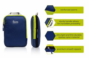 Compression Packing Cubes Set, Ultralight Travel Organizer Bags and Toiletry Bag