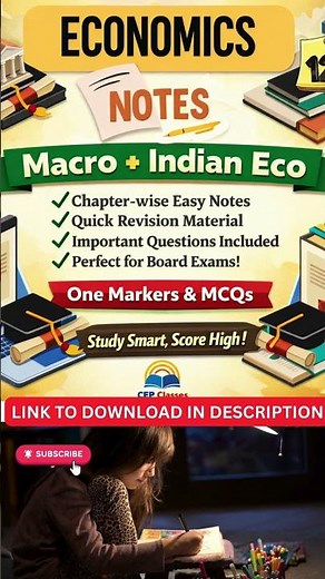 Class 12 Economics Made Easy 🚀 Notes + MCQs #ytshorts