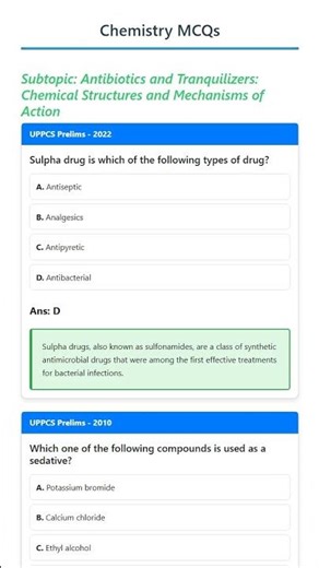Antibiotics and Tranquilizers: Chemical Structures and Mechanisms of Action