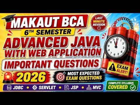 MAKAUT BCA 6th Semester Advanced Java with Web Application Important Questions 2026 | Most Expected 