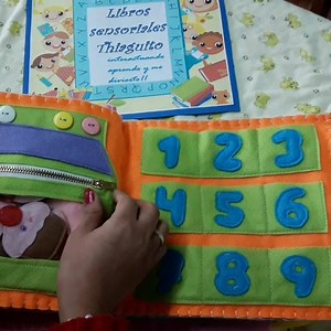 Libro sensorial de fieltro para Andrea - quiet book | Libros sensoriales Thiaguito