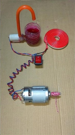 Powering a Water Pump and Neon Strip Light Using 775 DC Motor _ DC Motor #dcmotor #tech #shorts