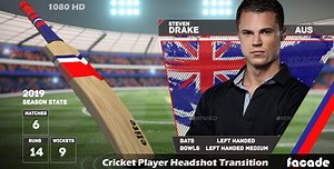 Download Cricket Player Headshot Transition - FREE Videohive - aedownload.com