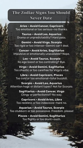 Dating disaster alert! 🚨 These zodiac pairings are destined for drama. Tag your ex (or your bestie) and share the tea! ☕ Follow 👉 Omenfy ✨#omenfy #astrovibes #astrofacts #astrology | Omenfy