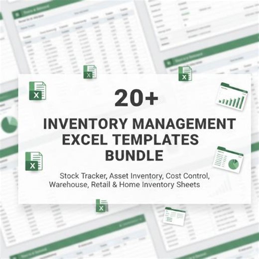 20  Inventory Management Excel Templates Bundle | Stock Tracker, Asset Inventory, Cost Control, Warehouse, Retail & Home Inventory Sheets - Etsy