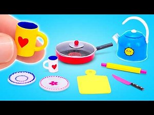 🪀 Tiny Dollhouse Kitchen DIY! Make Your Own Mini Cooking Set 🧃