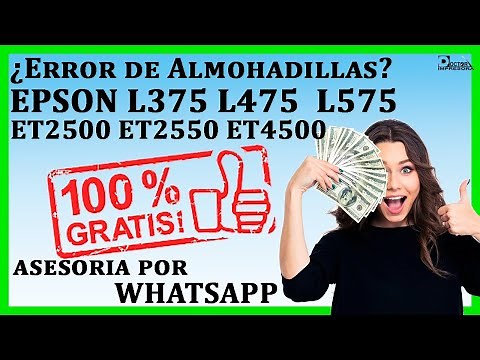 Reset Almohadillas EPSON L375 L475 L575 ET2500 ET2550 ET4500 funciona con Windows XP Vista 7 8 10 11