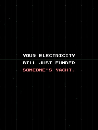 Your electricity bill just funded someone's yacht. ⚡🛥 What if you owned the grid instead? SDA Token — stop paying the grid, own it. Renewable energy, tokenized on Solana. 🌐 sdafintech.com #SDA #OwnTheGrid #RenewableEnergy #Solana #Crypto #CleanEnergy #Blockchain #8bit #retro