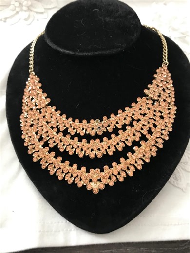 Rhinestone Bib Necklace G5 - Etsy