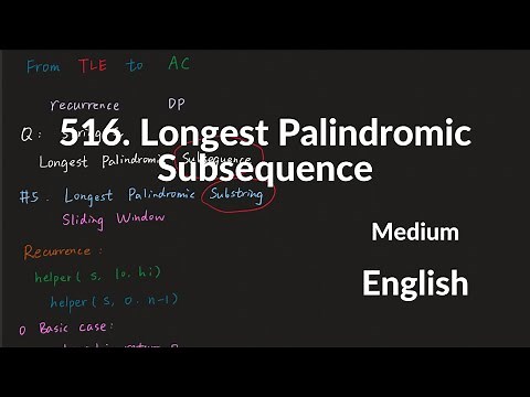 LeetCode 516. Longest Palindromic Subsequence Explanation and Solution