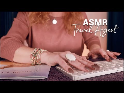 Sensitive ASMR Travel Agency Appointment 🌟 Whispered, Typing, Pages, Light Tapping