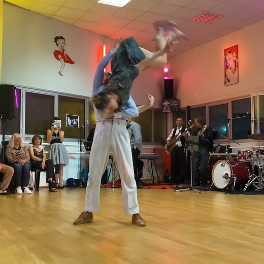 117K views · 7.4K reactions | Lindy Hop Improv Dance by Sondre & Tanya in Biarritz, France 朗 The band played for more than 8 minutes  It was our longest dance ever! . . . . . #sondreandtanya #dance #swing #video #meta #Facebook #music #fun | Sondre and Tanya | Facebook