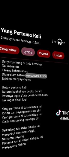 Yang Pertama Kali (Karaoke) ~ Song by Pance Pondaag • 1988 | Lyrics🎧🎵 .. #karaoke #yangpertamakali #lirika #fyp #foryou