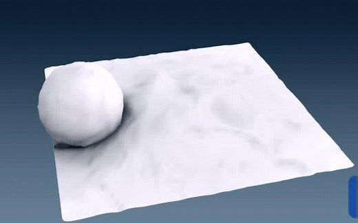 C4D雪地滚动雪球场景教学