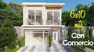 Plano de casa con Local Comercial | Plano de casa con comercio En éste video les presento un diseño de casa con local comercial en la planta baja. La construcción tiene 6 metros de ancho por 10 metros de profundidad. En la planta baja la mayor parte de la construcción se destina al área comercial, en tanto que el nivel superior se destina en su totalidad a la vivienda familiar. | Planos De Casas Diseño & Construcción
