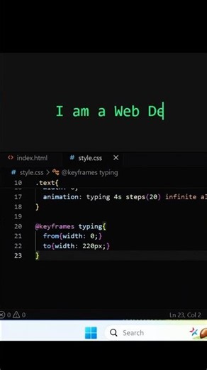 🔥 CSS Typing Animation