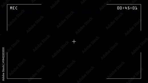 Camera Recording Screen Overlay with REC Indicator and Digital Time Counter, Minimal Video Camera Interface for Filmmaking, Documentary and Editing Projects