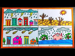 natural disasters drawing simple and easy way - science project academy