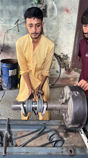 Making Heavy Duty Spring for Agriculture Machines | Wire to Spring Process #shorts #asmrmetalwork