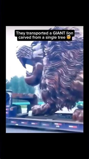 Giant Lion Carved From a Single Tree 🦁😱