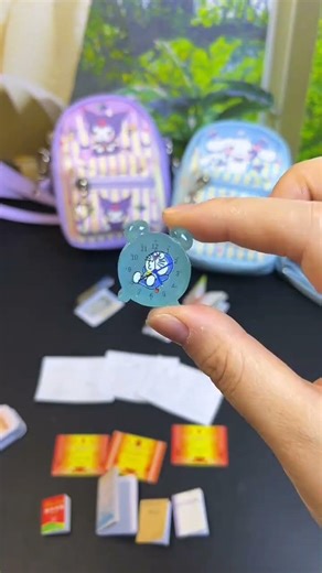 Mini school bag crossbody backpack full set of stationery girls toys miniature books simulation