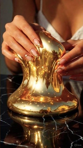 Liquid gold in my hands ✨ pure calm, pure shine. Subscribe for luxury vibes 💛 #slime #asmr #relax
