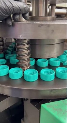 Woman Operating Bottle Cap Manufacturing Machine #PlasticProduction