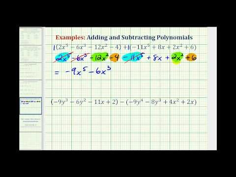 Ex: Adding and Subtracting Polynomials