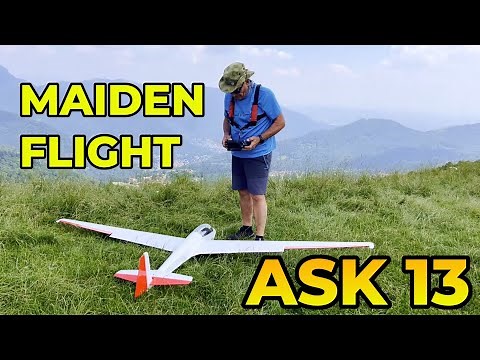 RC Glider slope soaring. ASK 13 maiden flight.