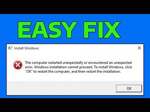 The computer restarted unexpectedly or encountered an unexpected error Windows How To FIX