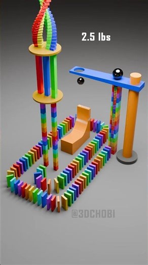 Perfectly timed mechanism with dominos to initiate this satisfying demolition #relaxing
