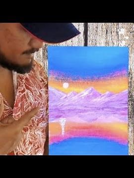 3 easy steps to paint mountains with acrylic | Abstract Painting Techniques