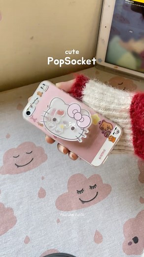 (new) cute hello kitty PopSocket with iphone SE #popsocket #iring #accessories