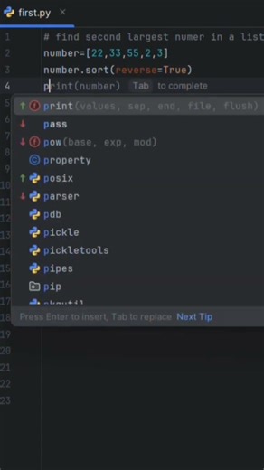 How to find the second largest number in a list using python #trending #phython #how2 #hakuvi