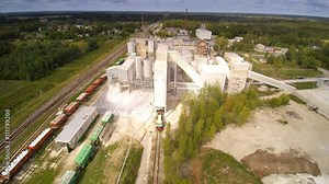 The wide and big limestone factory where big limestones are being processed into powder form and other products