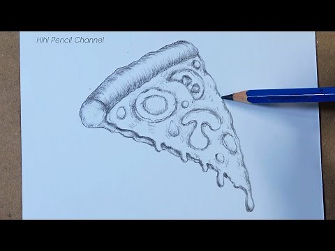 How to Draw a Pizza Slice step by step | Pencil drawing