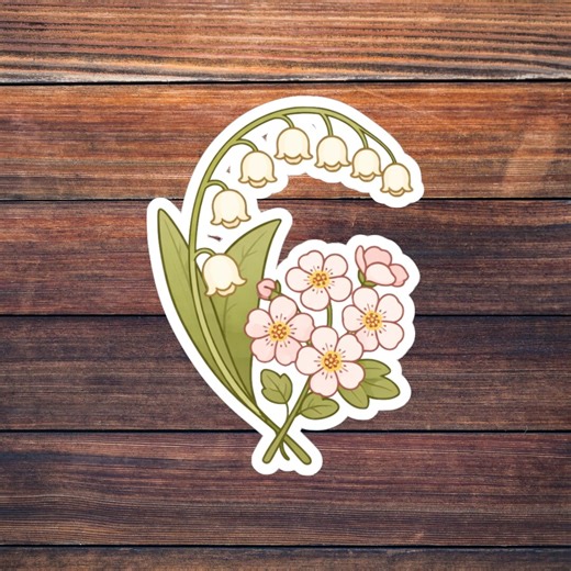 May Birth Flower Dual Sticker, Lily Hawthorn Art, Two Flower Botanical Gift - Etsy UK