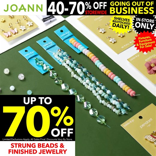 Huge deals on fabric, yarn, sewing notions/supplies, craft supplies, Cricut & sewing machines, thread, patterns and so much more! Now 40-70% off! | JOANN Fabric and Craft Stores | Facebook