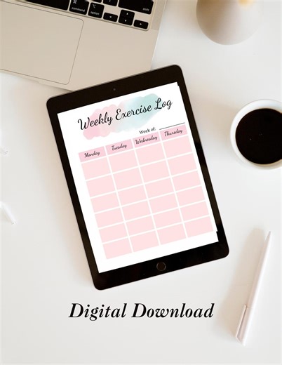 Printable Exercise Log Digital Download - Etsy