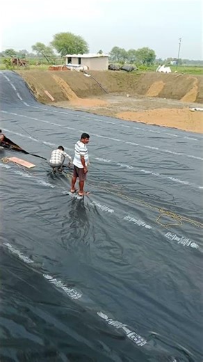 ‪@Suryabioflocfishfarming‬ ka naya #pond linner setp