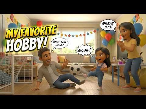 Fun English Cartoon for Kids | Learn Daily Conversation & Hobbies with Family Story