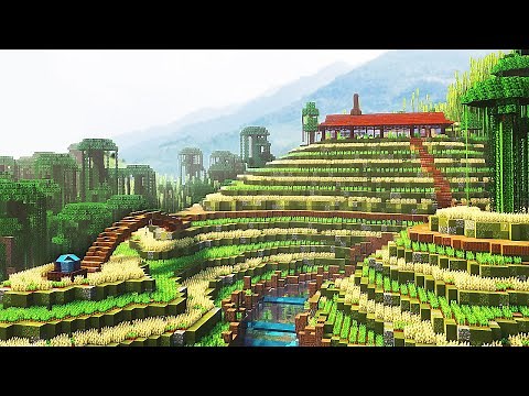 Minecraft Timelapse | Japanese Cottage & Terraced Farm