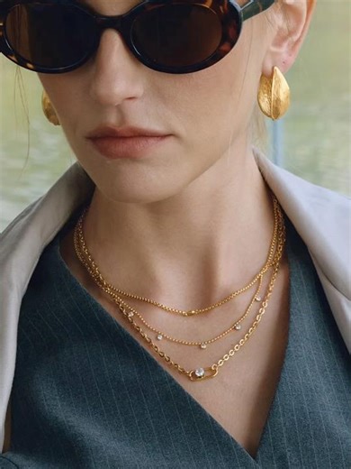 Multi-Layer Diamond Choker Necklace | 18K Gold Plated Stainless Steel | Statement Piece#dayjewel