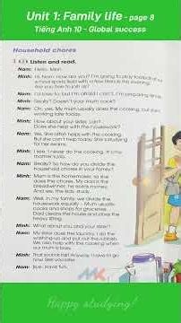 Unit 1: Family life - page 8 | Tiếng Anh 10 - Global success